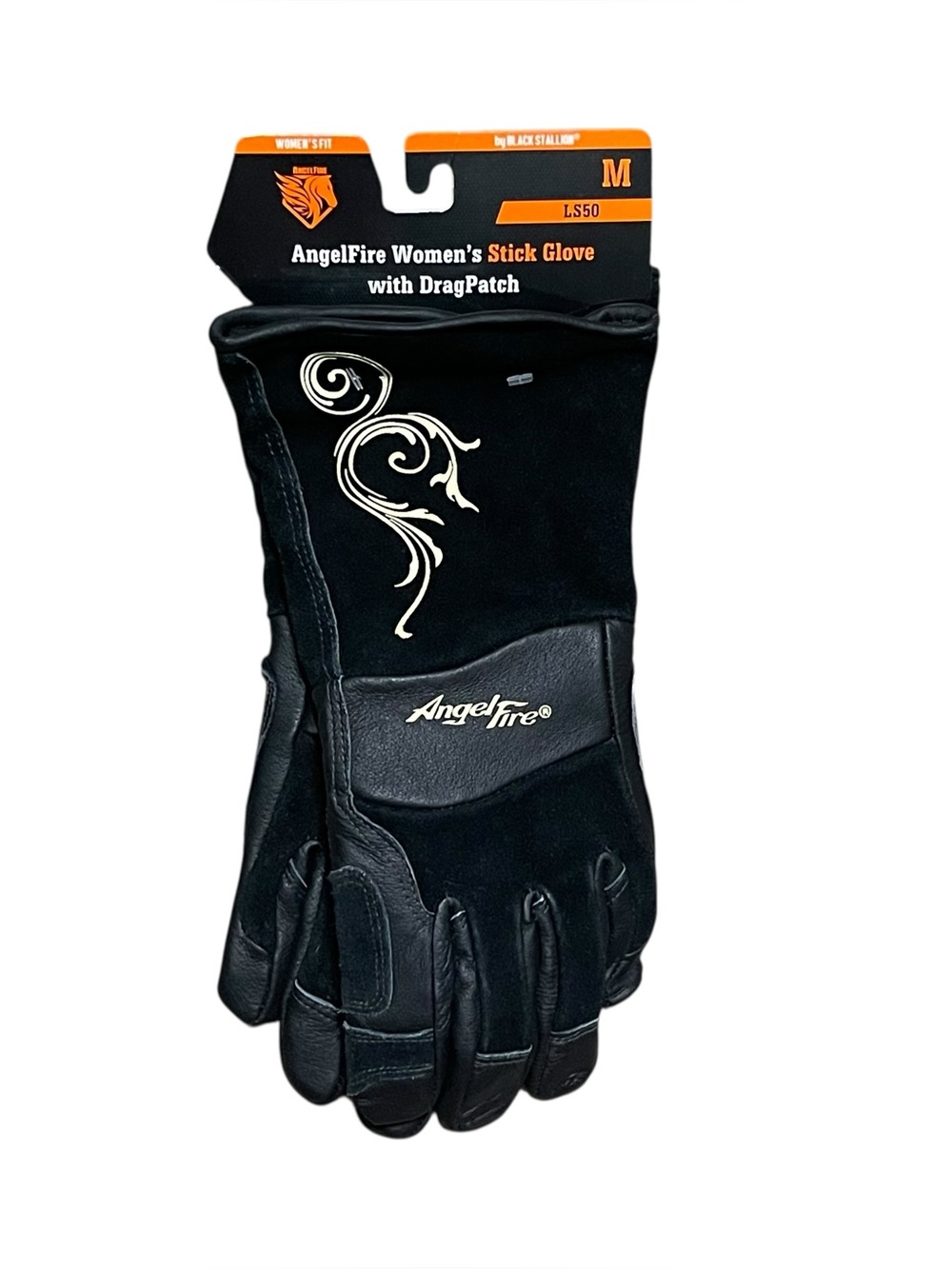 Black Stallion AngelFire BSX LS50 Woman's Stick Glove Drag Patch Welding Medium